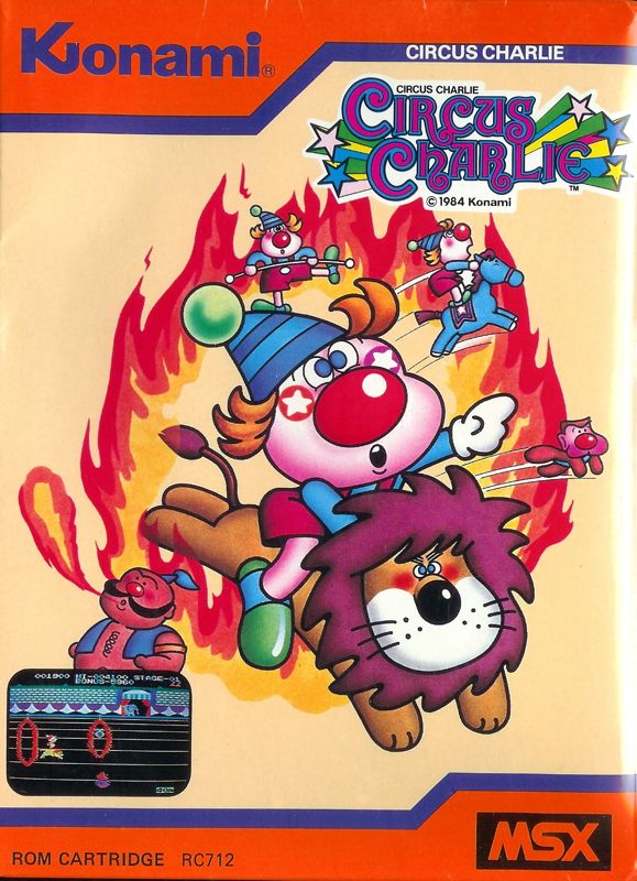 Circus Charlie box art for MSX
